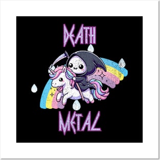 Death Metal Kawaii Grim Reaper Pastel Goth Heavy Grunge Posters and Art